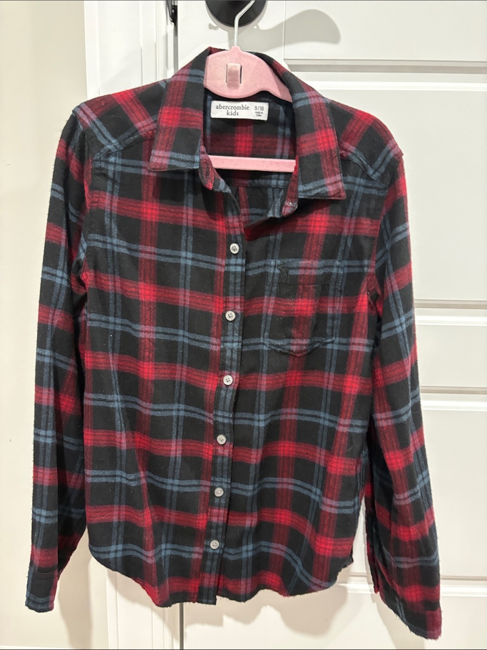 abercrombie kids Red, Black & Blue Plaid Button-Down Shirt